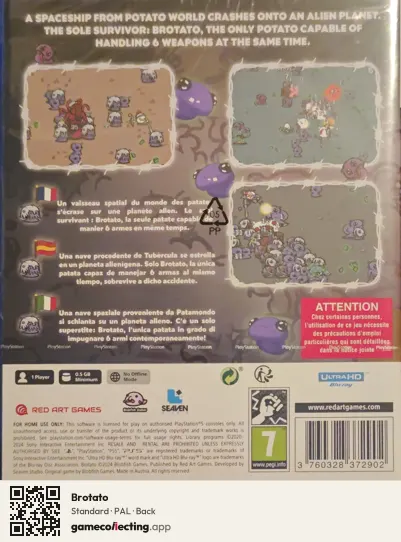 Brotato PlayStation 5, PAL box back