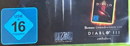 Diablo III, the USK square on its front