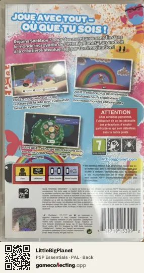 LittleBigPlanet PlayStation Portable, PAL box back