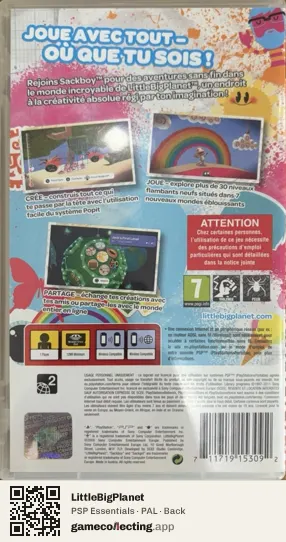 LittleBigPlanet PlayStation Portable, PAL box back