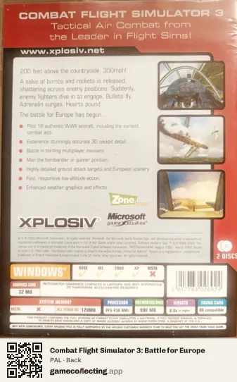 Combat Flight Simulator 3: Battle for Europe Computer, PAL box back