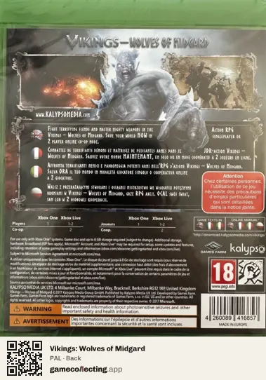 Vikings: Wolves of Midgard Xbox One, PAL box back