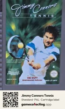 Jimmy Connors Tennis Nintendo Entertainment System, PAL cartridge label