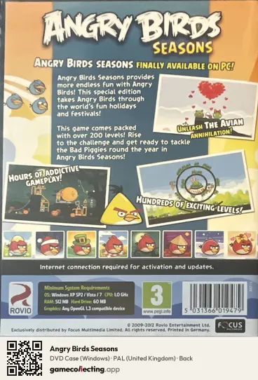 Angry Birds Seasons Computer, United Kingdom box back