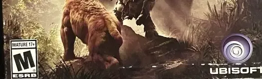 Far Cry Primal, the ESRB box on its front