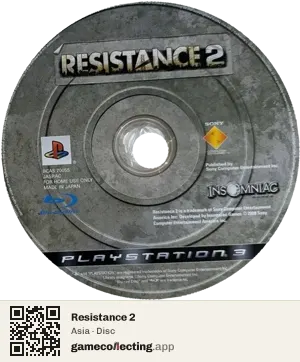 Resistance 2 PlayStation 3, Asia disc
