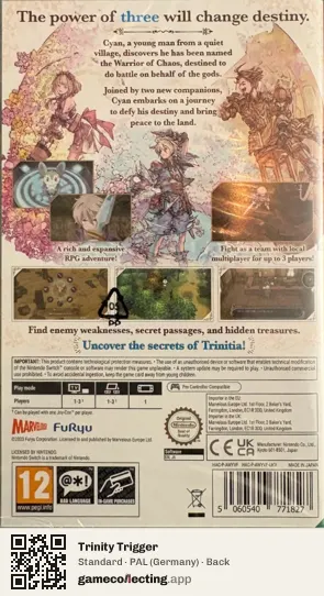 Trinity Trigger Nintendo Switch, Germany box back