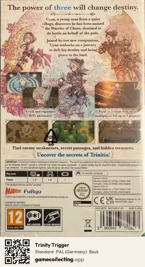 Trinity Trigger Nintendo Switch, Germany box back