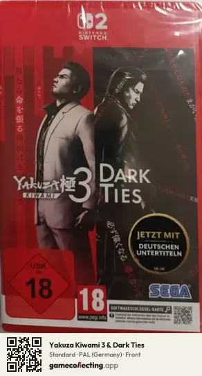 Yakuza Kiwami 3 & Dark Ties Nintendo Switch 2, Germany box front