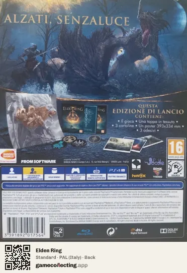 Elden Ring PlayStation 4, Italy box back