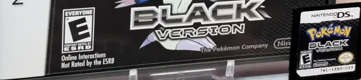 Pokémon Black Version, the ESRB box on its front