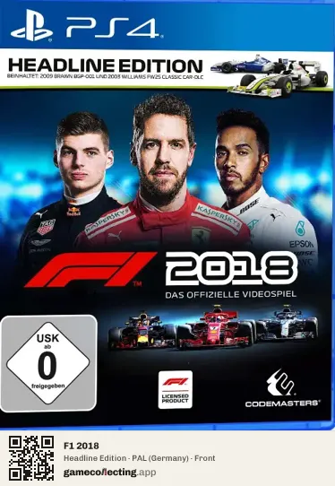 F1 2018 PlayStation 4, Germany box front
