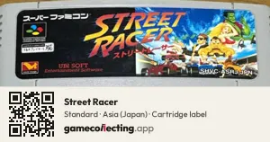 Street Racer Super Nintendo Entertainment System, Asia cartridge label