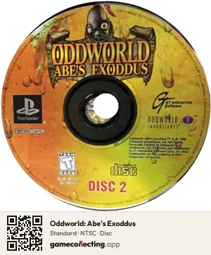 Oddworld: Abe's Exoddus PlayStation, NTSC disc