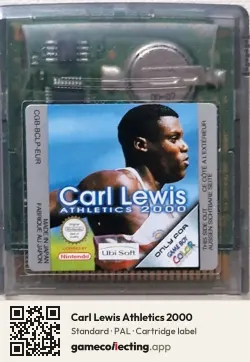 Carl Lewis Athletics 2000 Game Boy Color, PAL cartridge label
