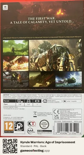 Hyrule Warriors: Age of Imprisonment Nintendo Switch 2, PAL box back