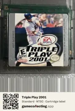 Triple Play 2001 Game Boy Color, NTSC cartridge label