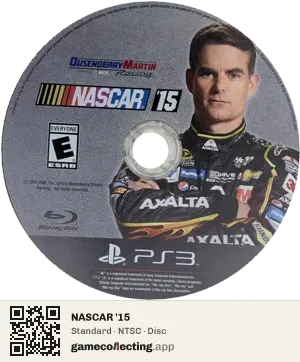 NASCAR '15 PlayStation 3, NTSC disc