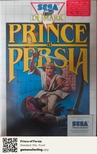Prince of Persia Sega Master System, PAL box front