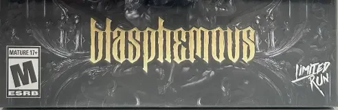 Blasphemous, the ESRB box on its front