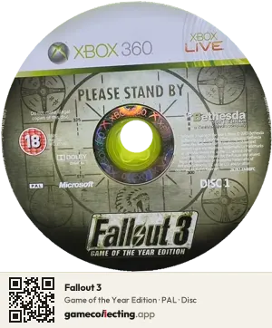 Fallout 3 Xbox 360, PAL disc