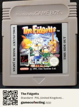 The Fidgetts Game Boy, PAL cartridge label