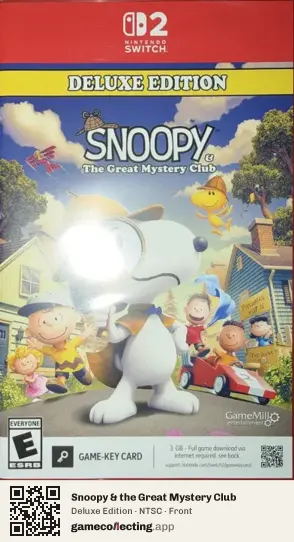 Snoopy & the Great Mystery Club Nintendo Switch 2, NTSC box front