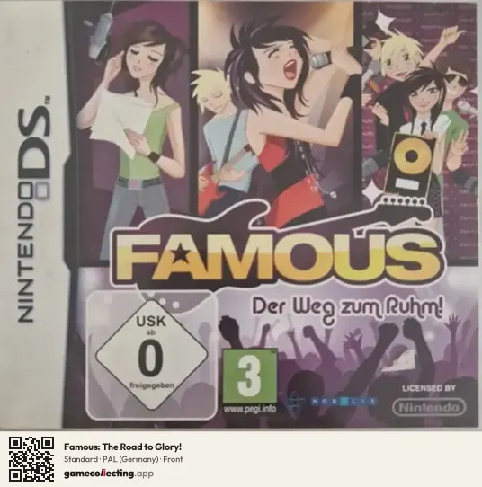 Famous: The Road to Glory! Nintendo DS, Germany box front