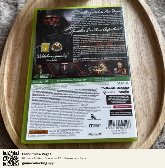 Fallout: New Vegas Xbox 360, Germany box back
