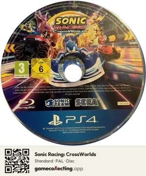 Sonic Racing: CrossWorlds PlayStation 4, PAL disc