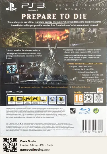 Dark Souls PlayStation 3, PAL box back