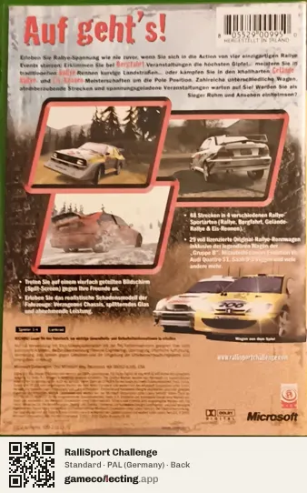 RalliSport Challenge Xbox, Germany box back