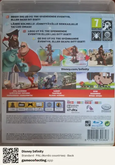 Disney Infinity PlayStation 3, Nordic countries box back