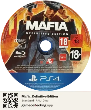Mafia: Definitive Edition PlayStation 4, PAL disc
