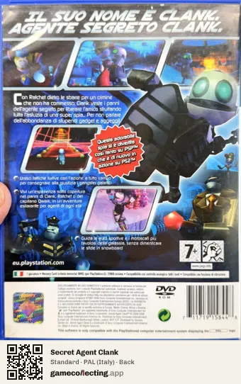 Secret Agent Clank PlayStation 2, Italy box back