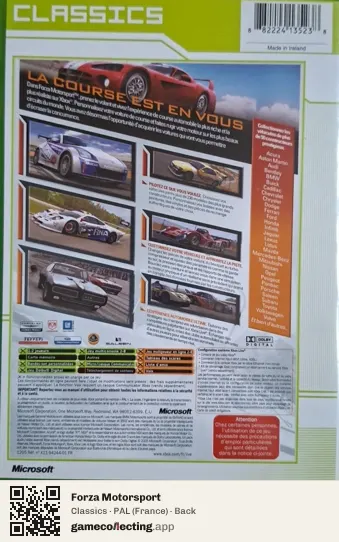 Forza Motorsport Xbox, France box back