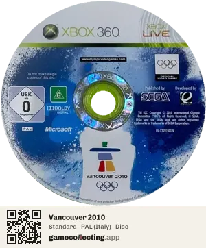 Vancouver 2010 Xbox 360, PAL disc