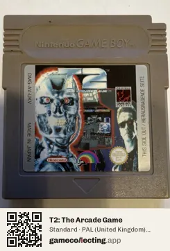 T2: The Arcade Game Game Boy, PAL cartridge label
