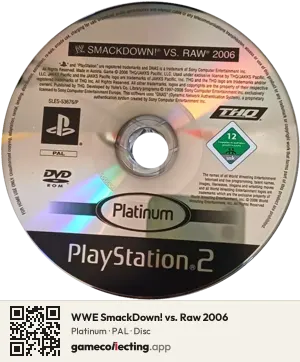 WWE SmackDown! vs. Raw 2006 PlayStation 2, PAL disc