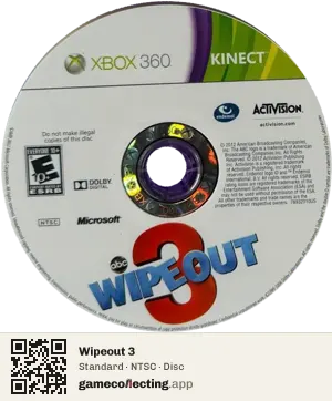 Wipeout 3 Xbox 360, NTSC disc