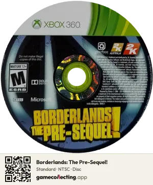 Borderlands: The Pre-Sequel! Xbox 360, NTSC disc
