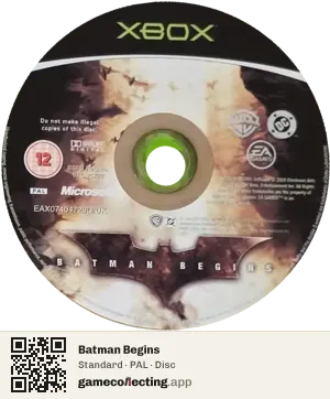 Batman Begins Xbox, PAL disc