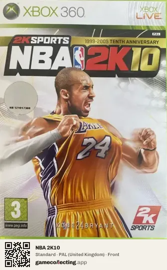 NBA 2K10 Xbox 360, United Kingdom box front