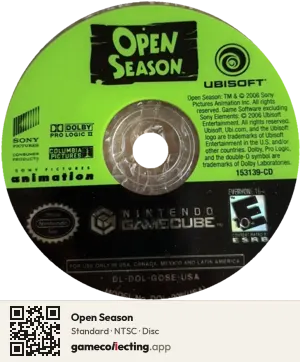 Open Season Nintendo GameCube, NTSC disc