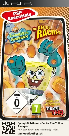 SpongeBob SquarePants: The Yellow Avenger PlayStation Portable, Germany box front