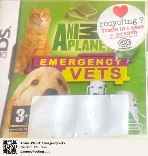 Animal Planet: Emergency Vets Nintendo DS, PAL box front