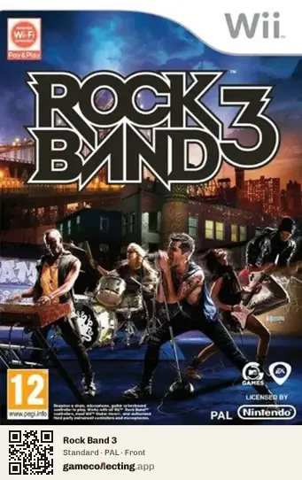 Rock Band 3 Nintendo Wii, PAL box front
