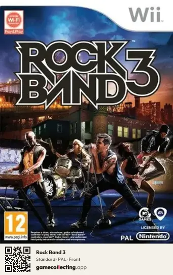 Rock Band 3 Nintendo Wii, PAL box front