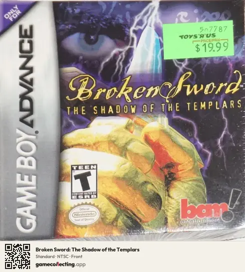 Broken Sword: The Shadow of the Templars Game Boy Advance, NTSC box front