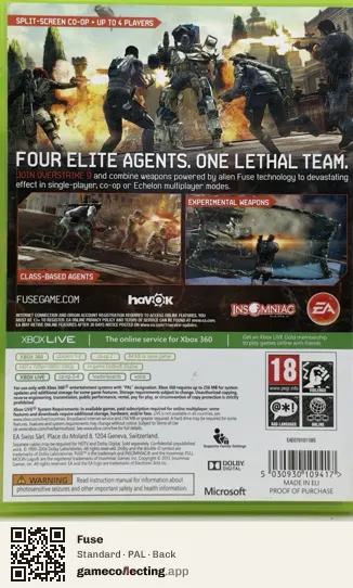 Fuse Xbox 360, PAL box back